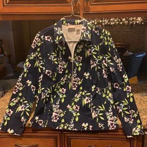 Navy floral chino jacket